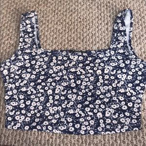 Cropped floral tank